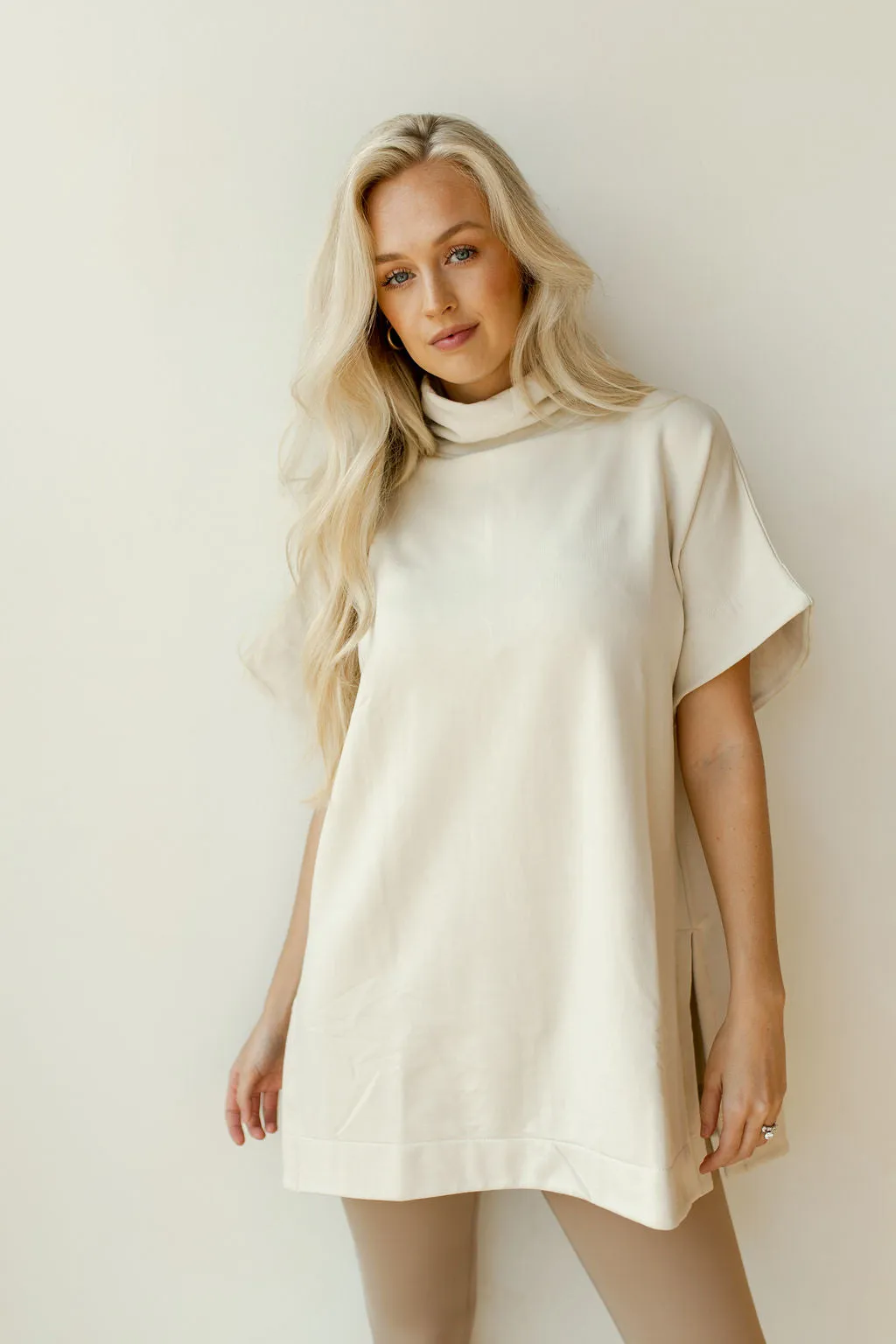 longline turtleneck   side slit