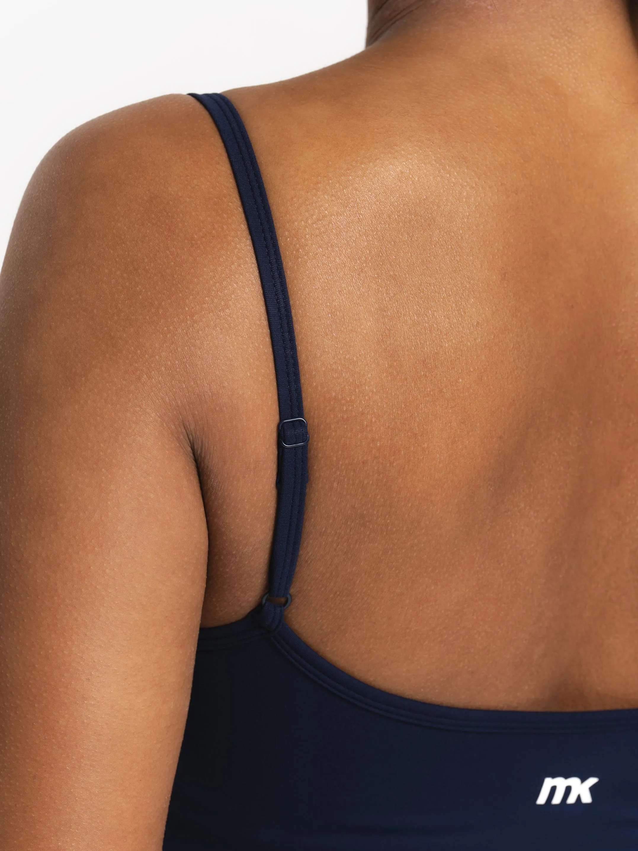 Lux Built-In Strappy Tank Top - Navy