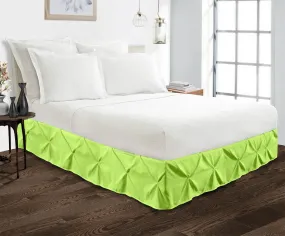 Luxury Parrot Green Pinch Bed Skirt
