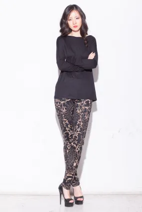 Mackenzie Golden Arabesque Fitted Scuba Pants