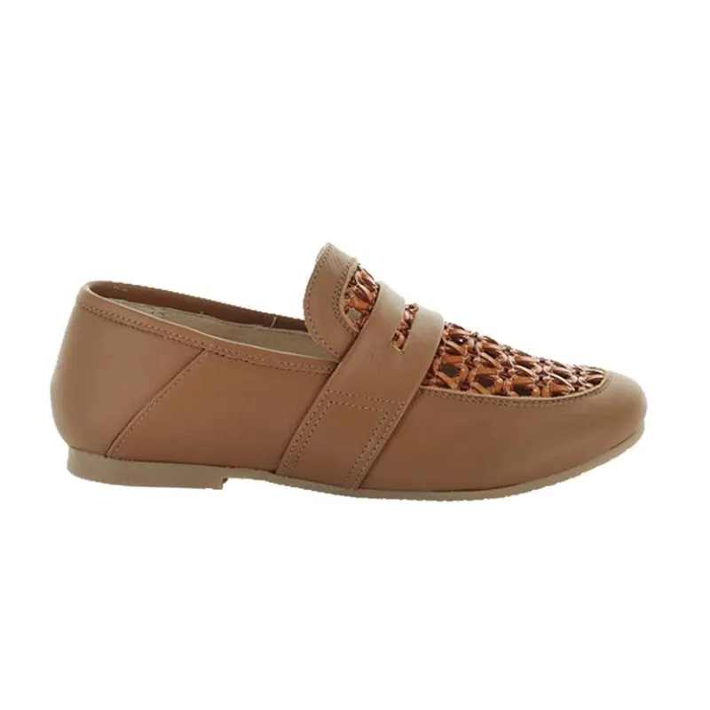 Manuela De Juan Manon Cognac Net Slip On Penny Loafer S2976