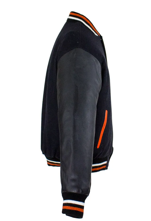 Men's Black Varsity Baseball Jacket