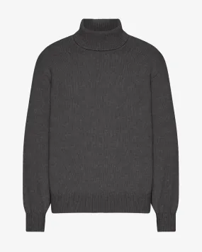 Merino Wool Turtleneck - Lava Grey