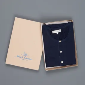 Merz B. Schwanen 206 Button Facing Shirt 1/1 Sleeve Ink Blue