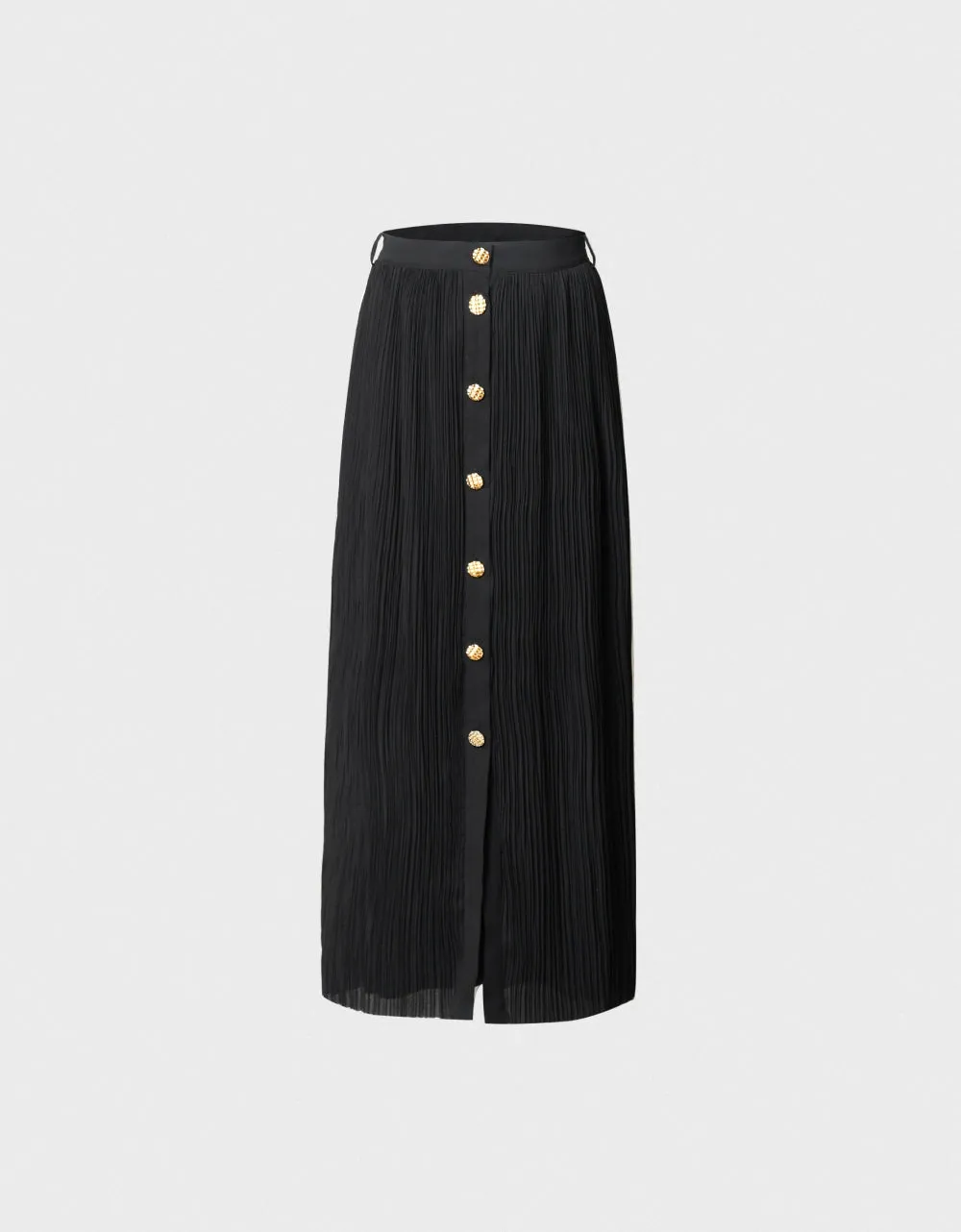 Metallic Button Pleat Skirt