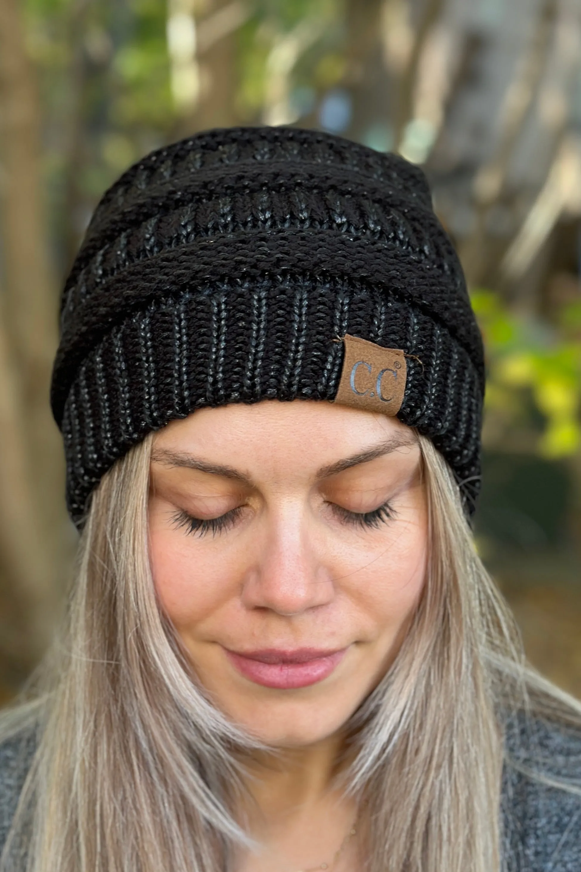 Metallic Knit Beanie