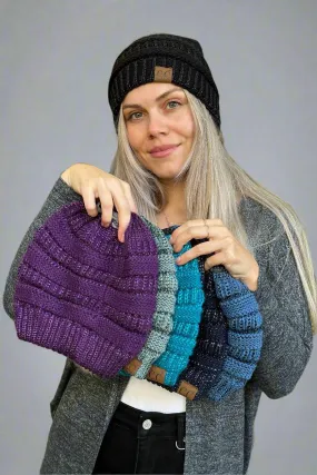 Metallic Knit Beanie