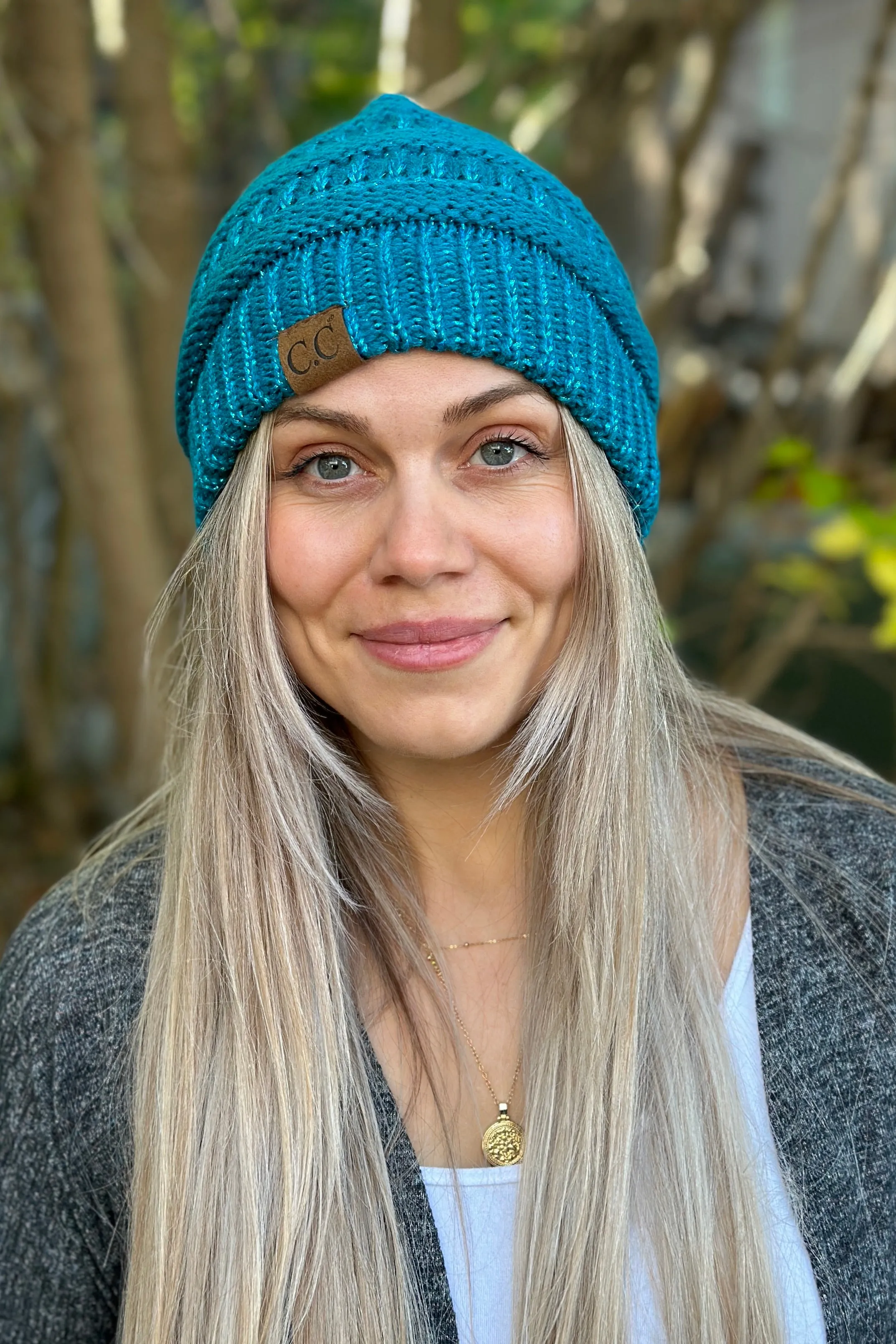 Metallic Knit Beanie