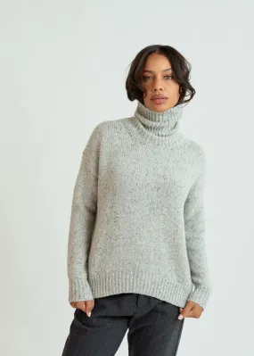 MJ Watson Grey Cashmere Turtleneck Sweater