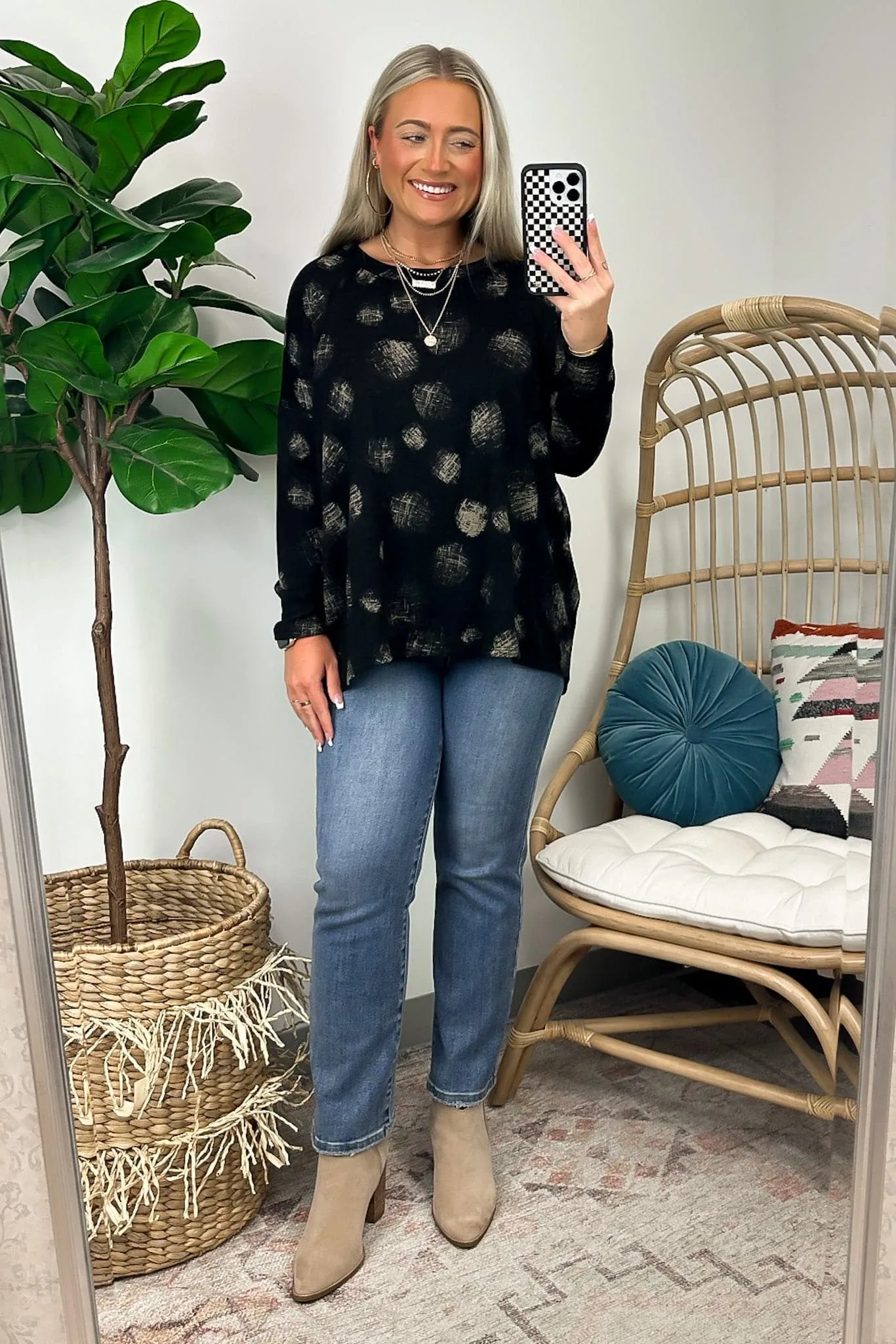 Modern Attraction Geo Print Relaxed Top - FINAL SALE