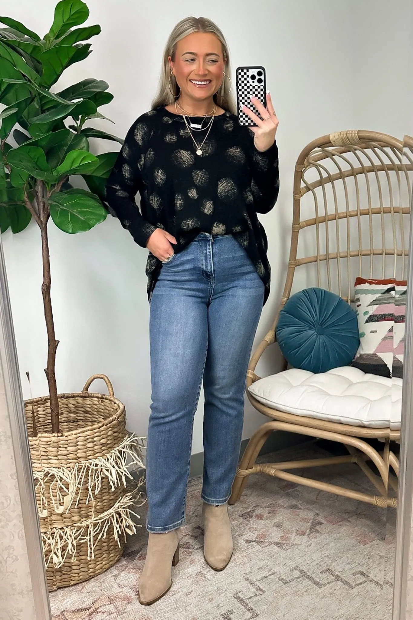 Modern Attraction Geo Print Relaxed Top - FINAL SALE