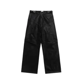 Noir Buckle Accent Pants