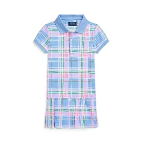 Plaid Cotton Mesh Polo Dress
