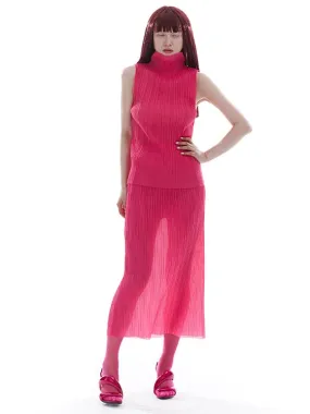 Pleated Sleeveless Top & Skirt Setup