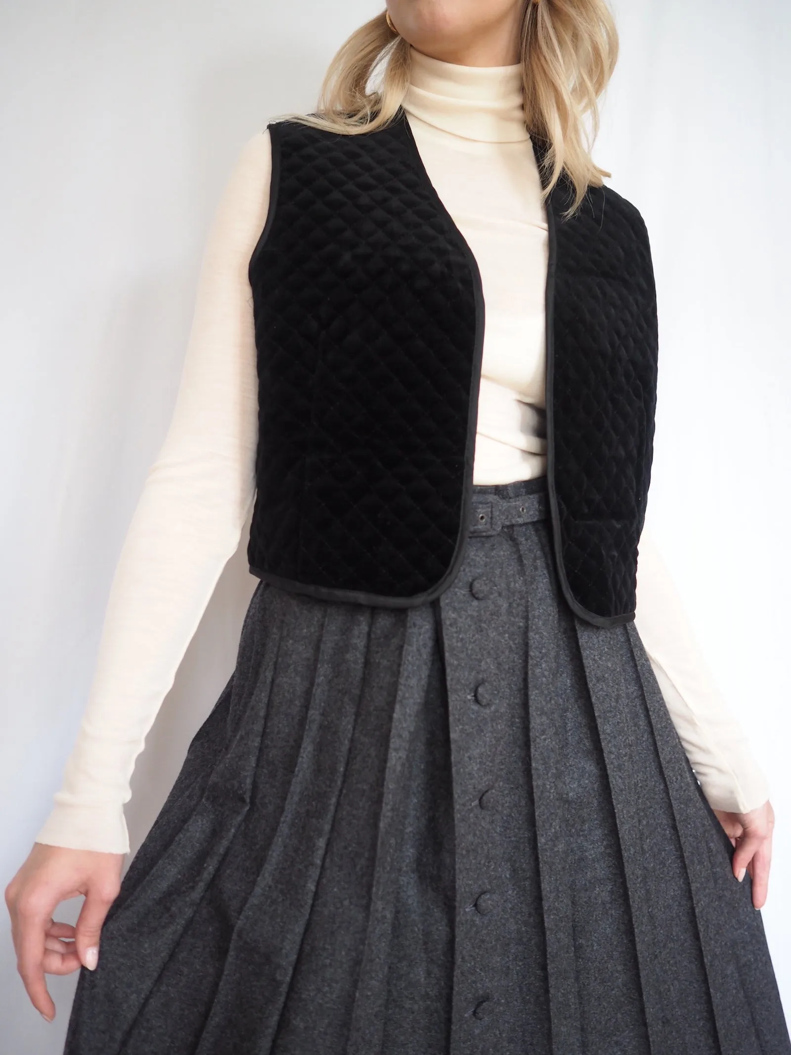 Pleated Wool Skirt