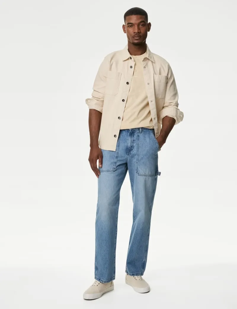 Pure Cotton Henley T-Shirt