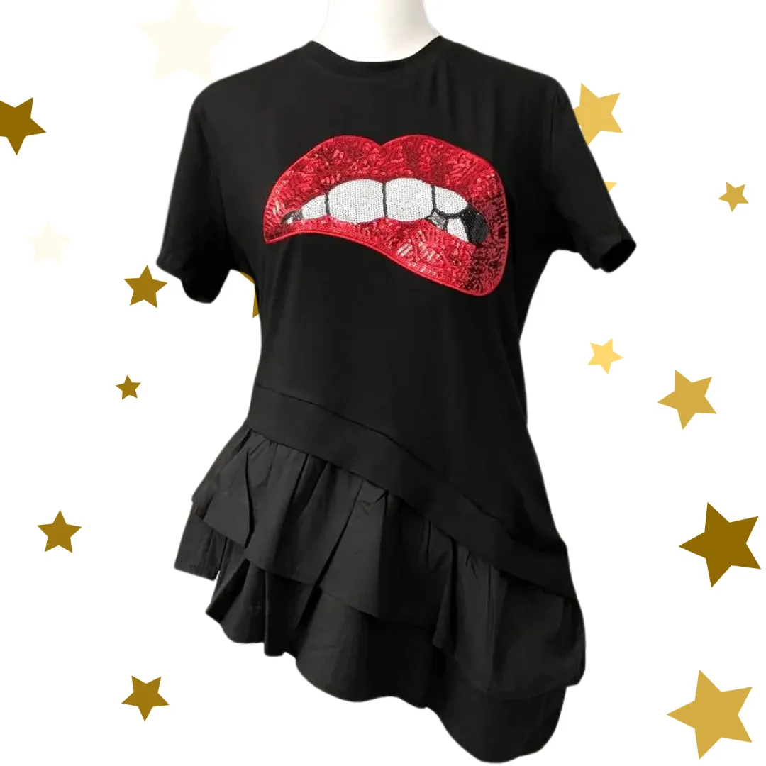 Red Lips Fashion Top