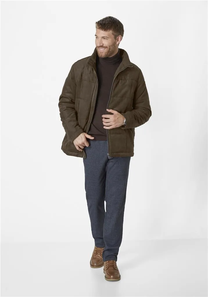 Redpoint Mens Big Size Quilted Jacket (Quincy) in Dark Blue, Dark Olive  Size 62 - 70