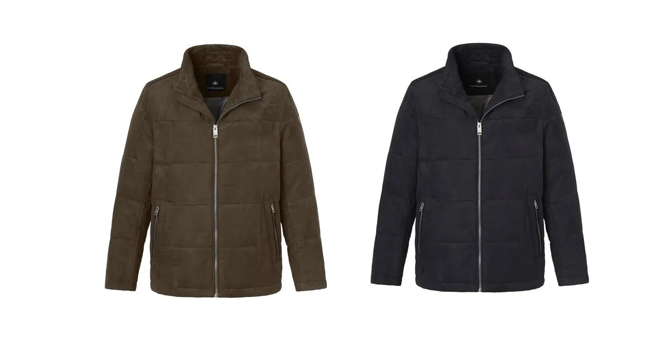 Redpoint Mens Big Size Quilted Jacket (Quincy) in Dark Blue, Dark Olive  Size 62 - 70