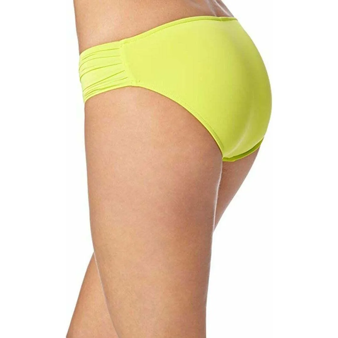 Seafolly Pleated Hipster Bikini Bottoms - Chartreuse Green
