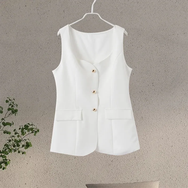 Single-Breasted Vest 2 Piece Skirt Set