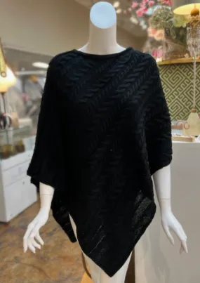 Snow Charm Poncho-Black