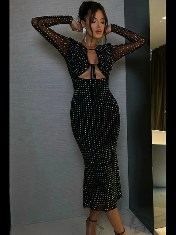 Susan Sequin Sparkle Sexy Maxi Dress