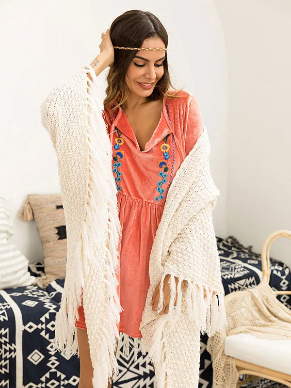 Tassel Shawl Sweater