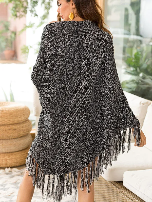 Tassel Shawl Sweater