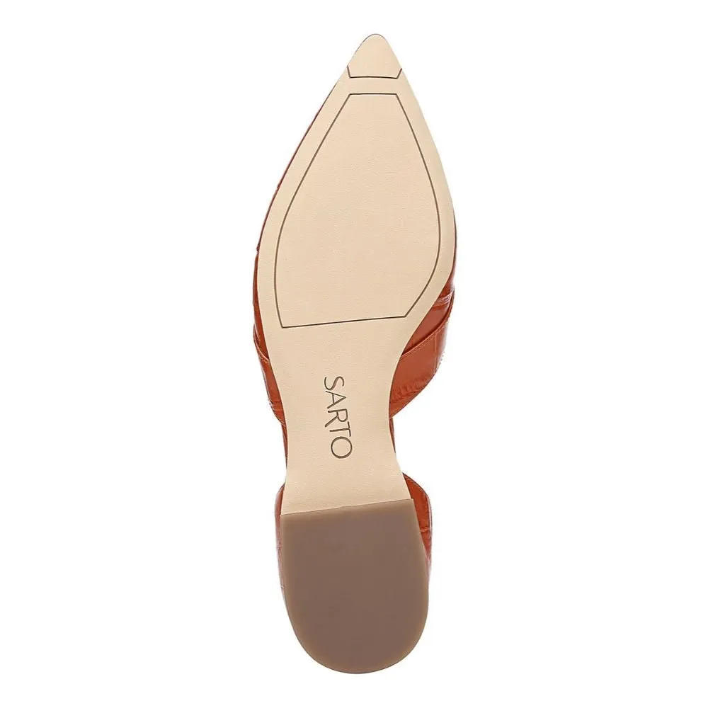 Toby Orange Croco Leather Franco Sarto d'Orsay Flats