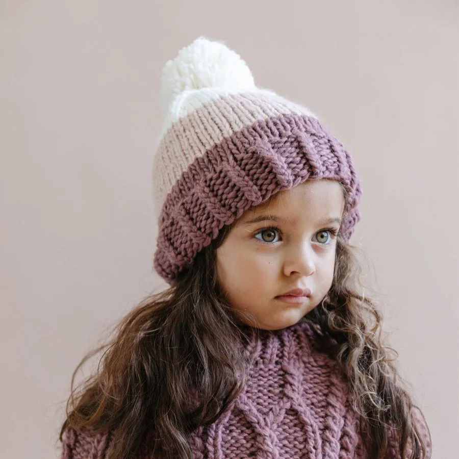 Tri-Color Beanie - Muave
