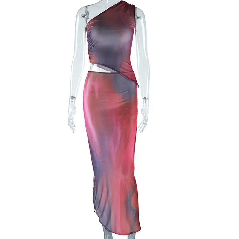 Uniwim winter outfits men Style Ins Women's Two-Piece Skirt Sexy Shoulder Sleeveless Vest Skirt Suit Women's Suits