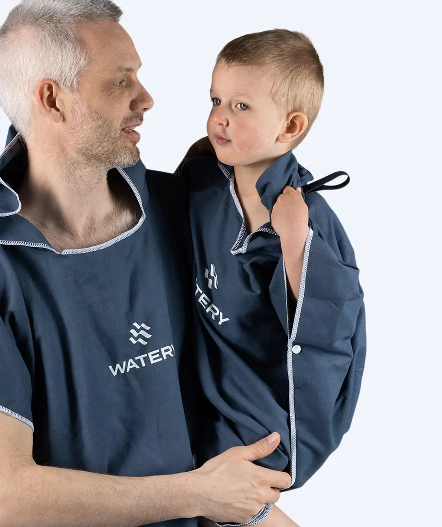 Watery badeponcho til børn - Microfiber - Mørkeblå