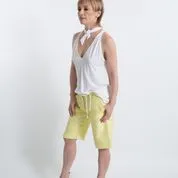 Women's Girls' Summer All in One Designer V-neck Halter Bamboo Tank Top with Rings and a Tie