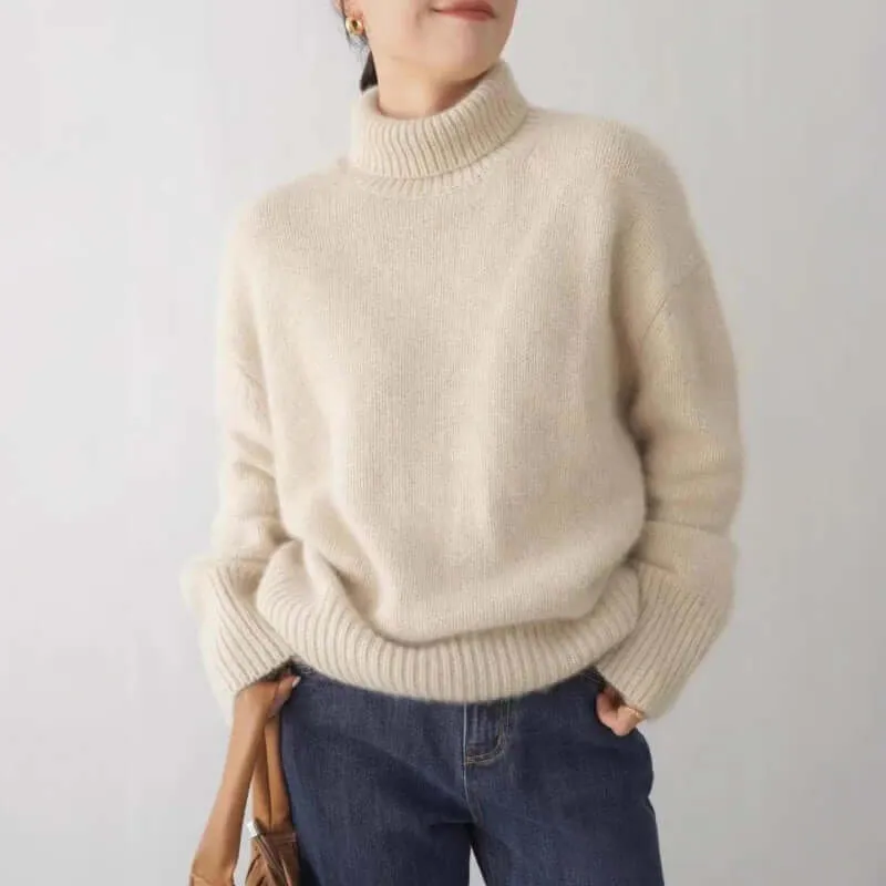 Women's Knitted Turtleneck Jumper Sweater