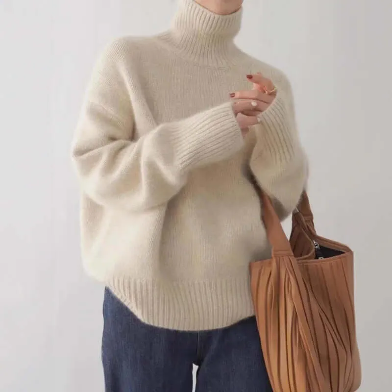 Women's Knitted Turtleneck Jumper Sweater