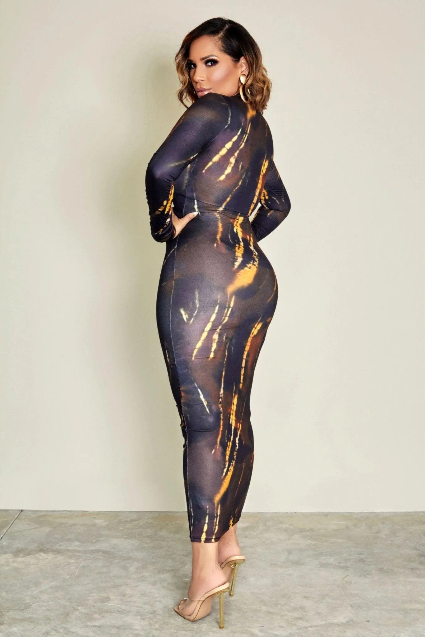 Xiomi Tie Dye Bodycon Maxi Dress