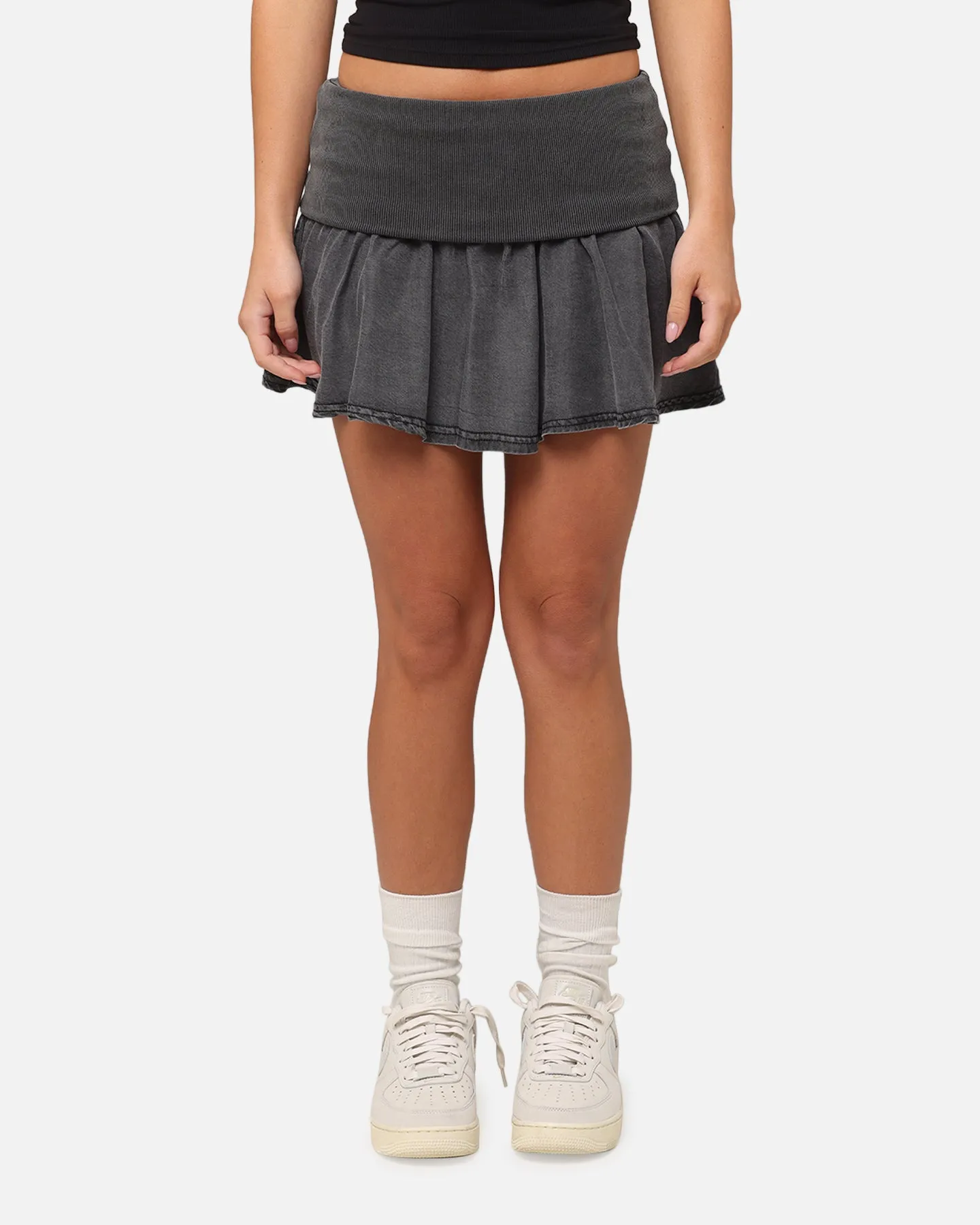 XXIII Women's Rib Mini Skirt Washed Black