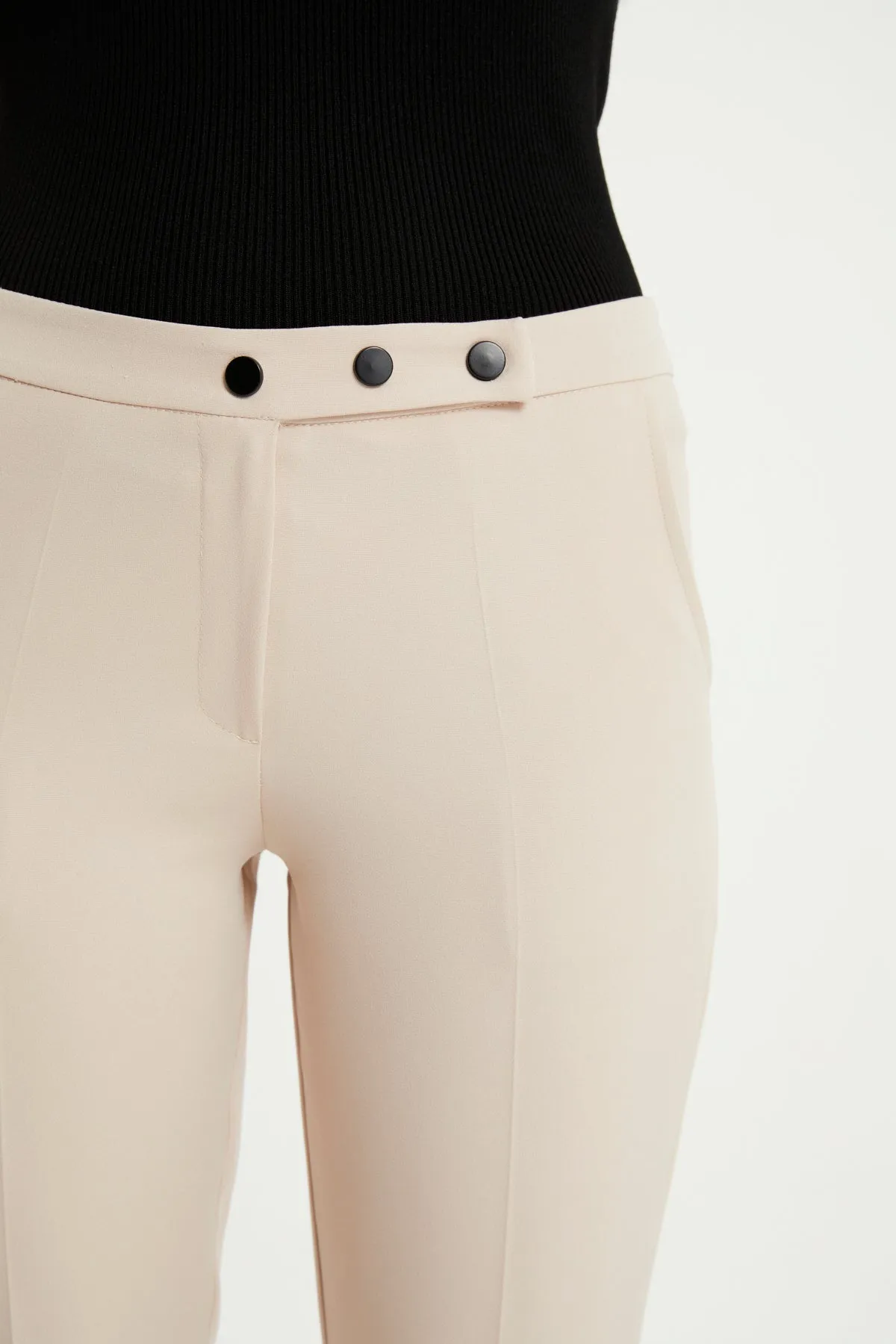 ZRF Women Cigarette 3 Button Pants - Beige - Turin